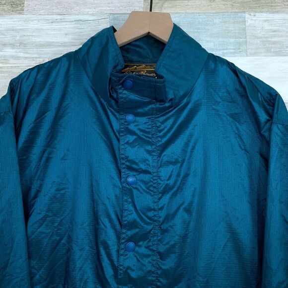 Eddie Bauer Vintage 90s Pullover Windbreaker Jacket Blue Rain Retro Mens Large - Picture 2 of 7